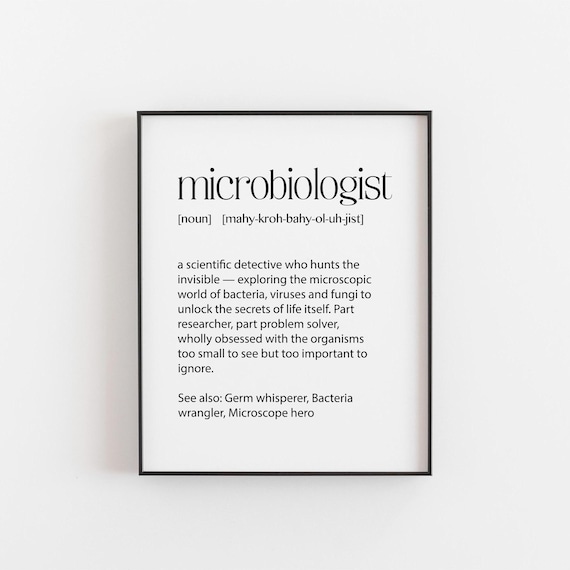 Microbiologist Definition Gift Funny Science Wall Decor Poster