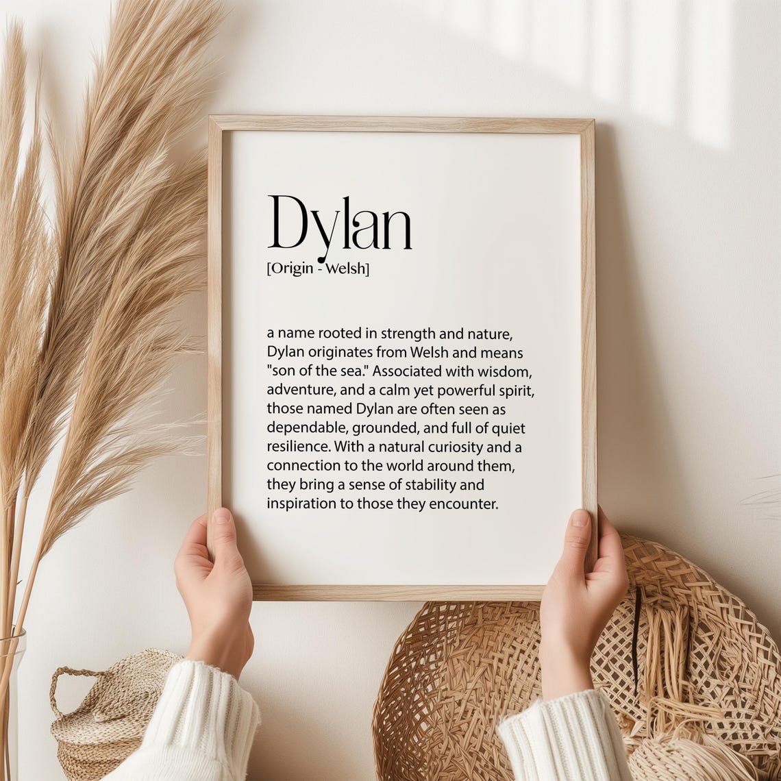 Dylan Welsh Name Meaning Son of the Sea Nursery Decor Poster