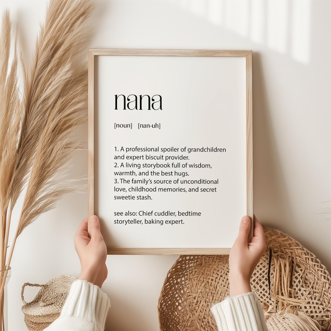 Nana Dictionary Definition Grandmother Word Art Family Gift Poster