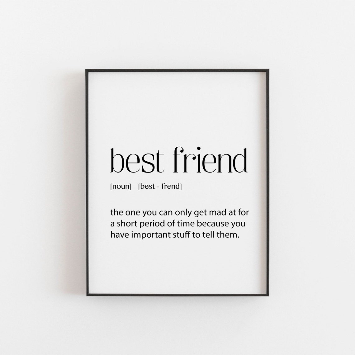 Best Friend Definition Dictionary Quote Minimal Decor Poster