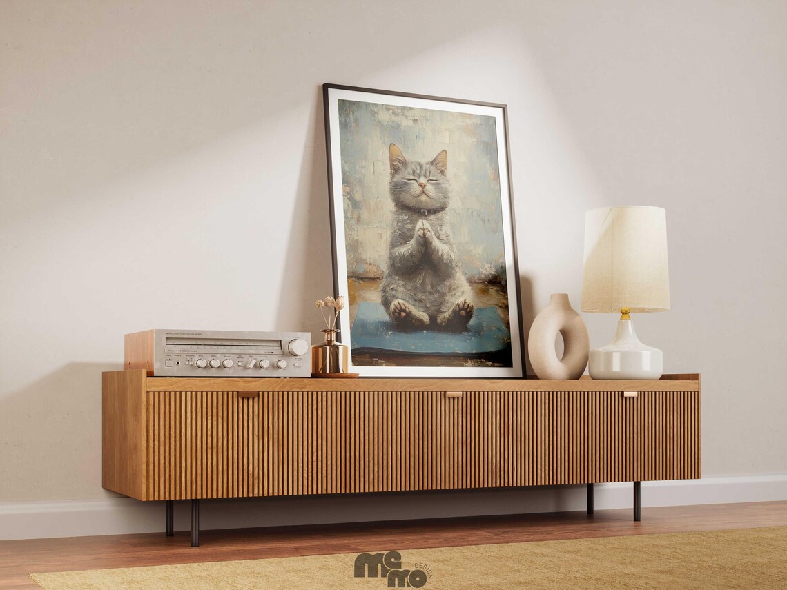 Yoga Meditation Cat Art Print, Funny Zen Cat - Image 5