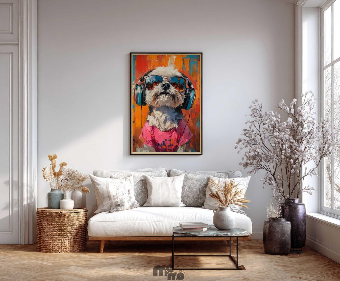 Shih Tzu DJ Dog, Funny Pet Portrait - Image 3