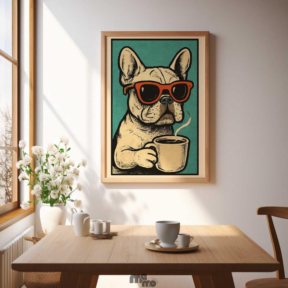 French Bulldog Funny Vintage Coffee Lover Gift - Image 2