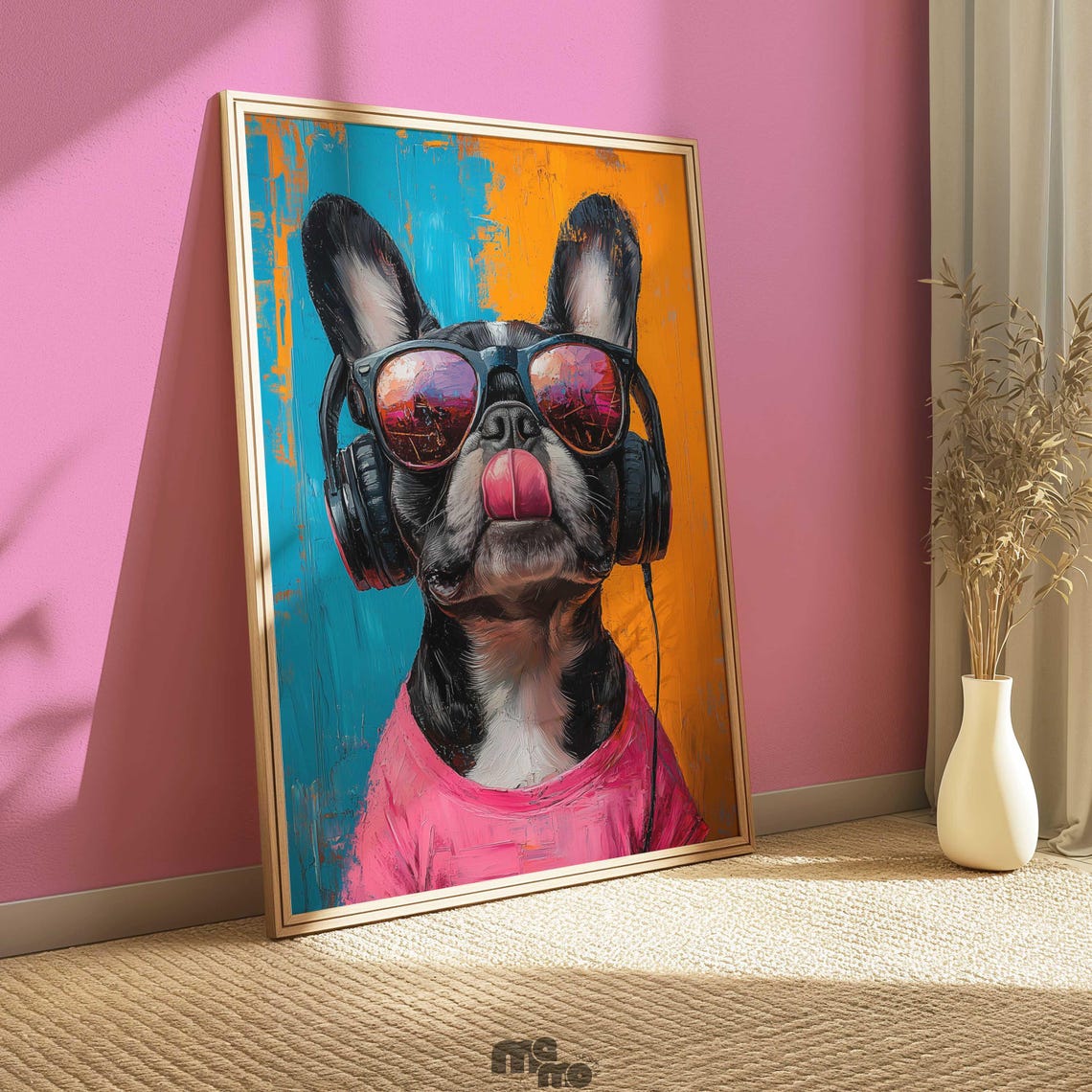 Funny French Bulldog DJ, Retro Dog Portrait Gift - Image 5