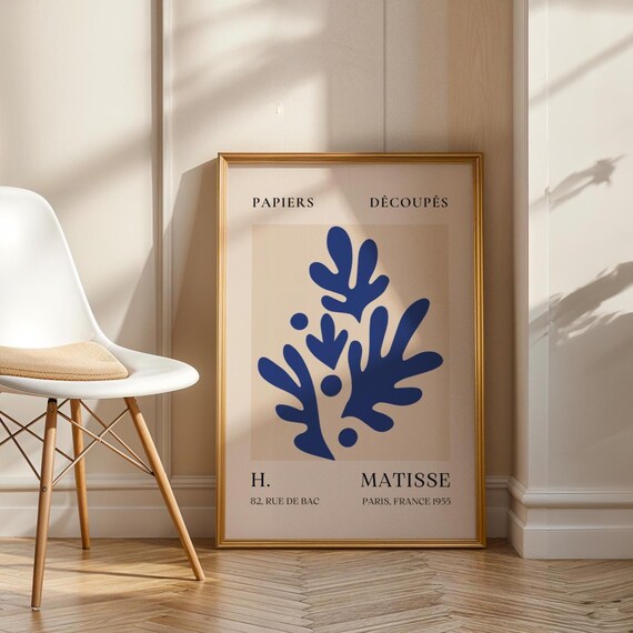Matisse Papiers Decoupes 1955 Blue Cutout Abstract Gallery Poster