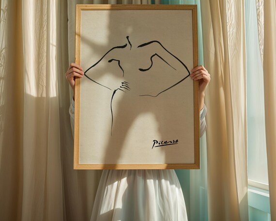 Picassoinspired Nude Line Art Print Minimalist Female Silhouette Drawing Elegant Modern Wall Decor For Bedroom Or Studio Home