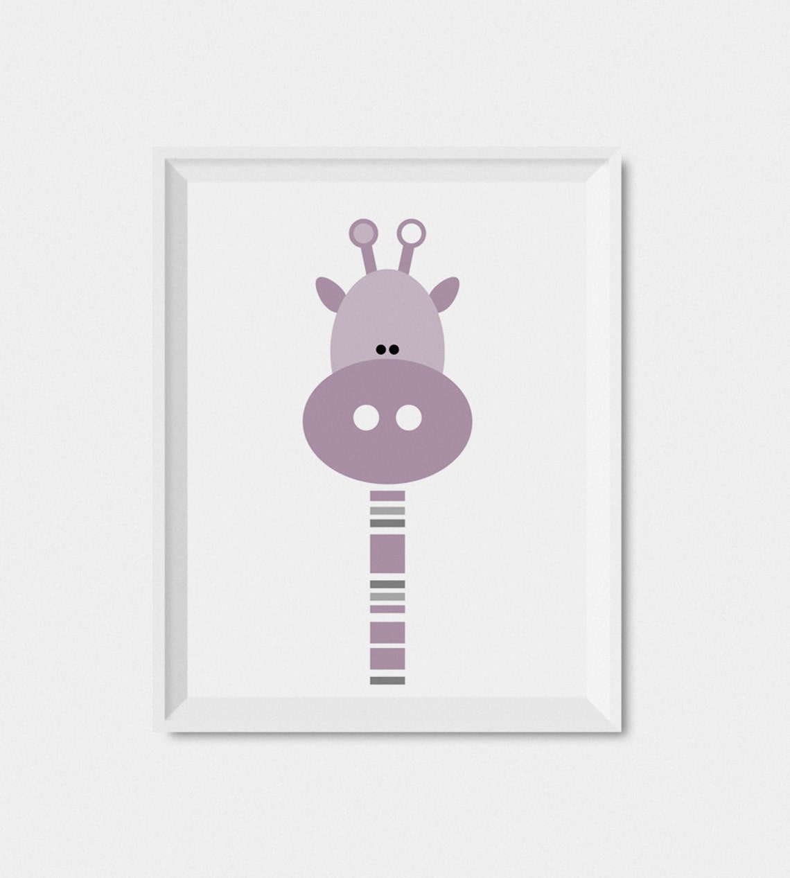 Girl Nursery Wall Art Print Giraffe Nursery Print Nursery Art Baby Animal Art Purple Nursery Decor Baby Girl Art Girls Decor - Image 3