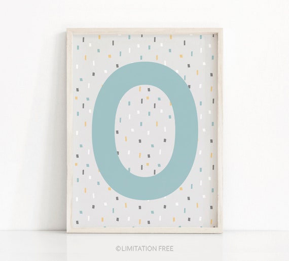 Name Initial Letter Nursery Kids Wall Art Print