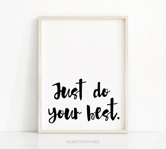 Do Your Best Typography Quote Wall Art Poster Print