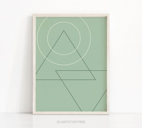 Green Wall Art Geometric Art Wall Art Art Modern Art Print Minimalist Art Green Decor Poster