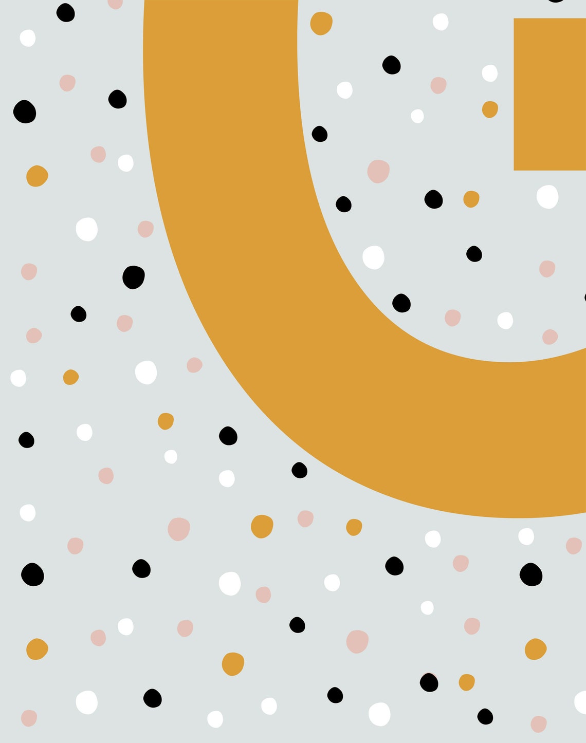 Letter G Monogram Mustard Confetti Nursery Print Kids Wall Art - Image 2
