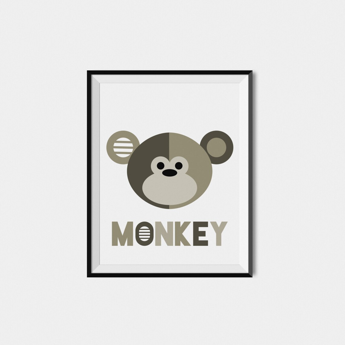 Monkey Kids Jungle Nursery Decor Wall Art Print