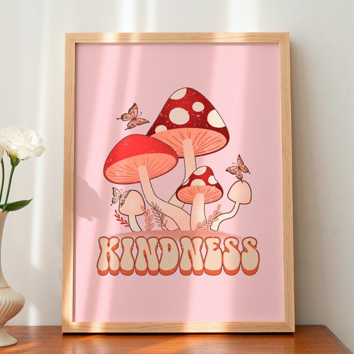 Kindness Retro Quote Art Print, Wall Decor