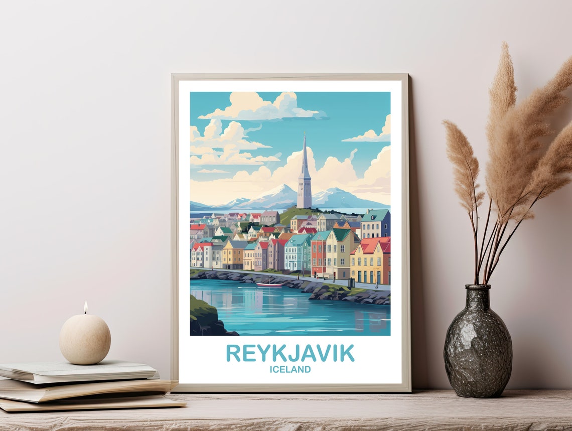 Reykjavik Iceland Travel Art Reykjavik Wall Art Iceland Wall Art Reykjavik Travel Wall Art Travel Wall Art Dt2euicre1 - Image 3