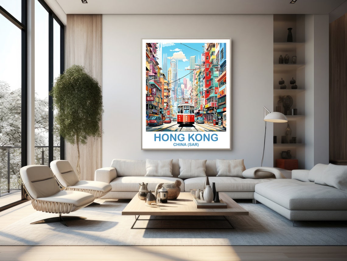 Hong Kong Travel Art Hong Kong Wall Art Poster Travel Wall Art Landscape Travel Wall Art Asia Travel Poster China Travel T2aschhk1 - Image 2