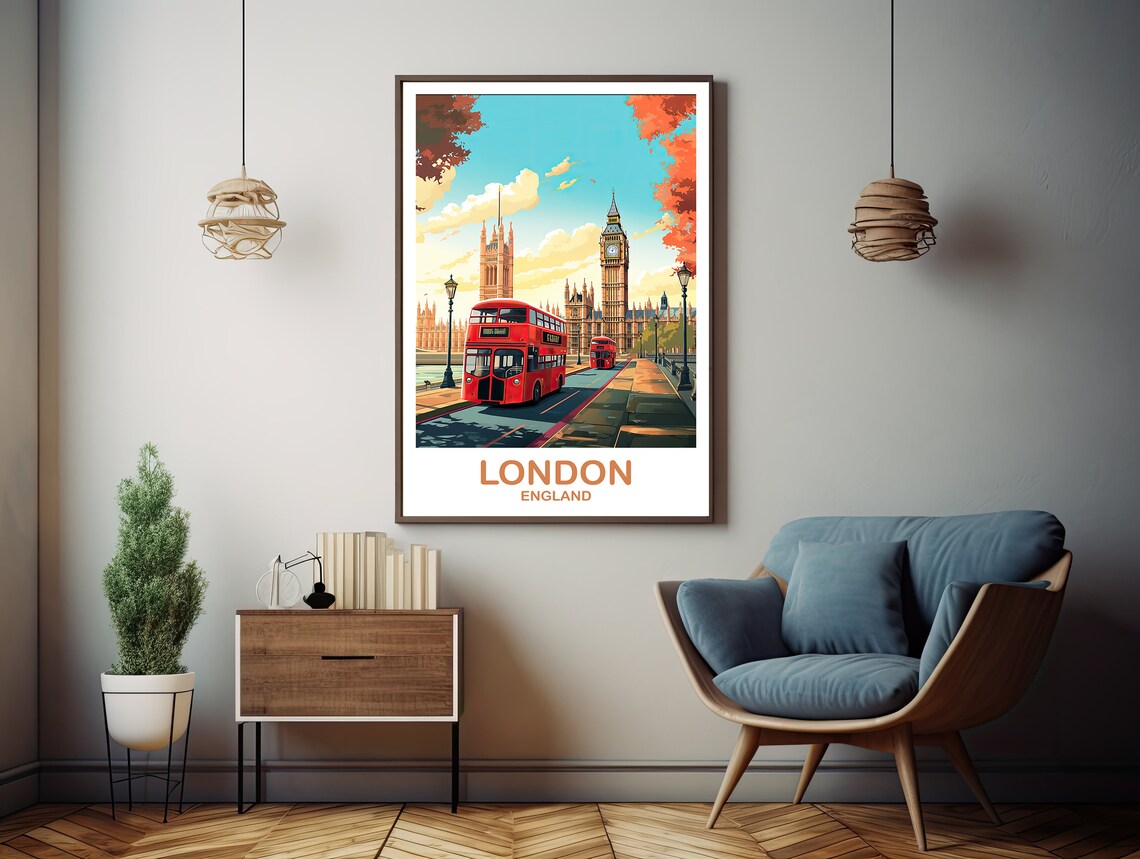 London Travel Poster, Big Ben England Travel Art - Image 2