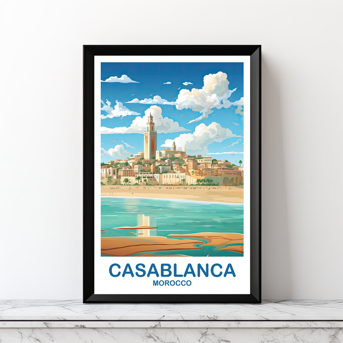 Casablanca Travel Wall Art Morocco Skyline City Skyline Art Travel Wall Art Africa Travel Art Casablanca Art Dt2afmoca1