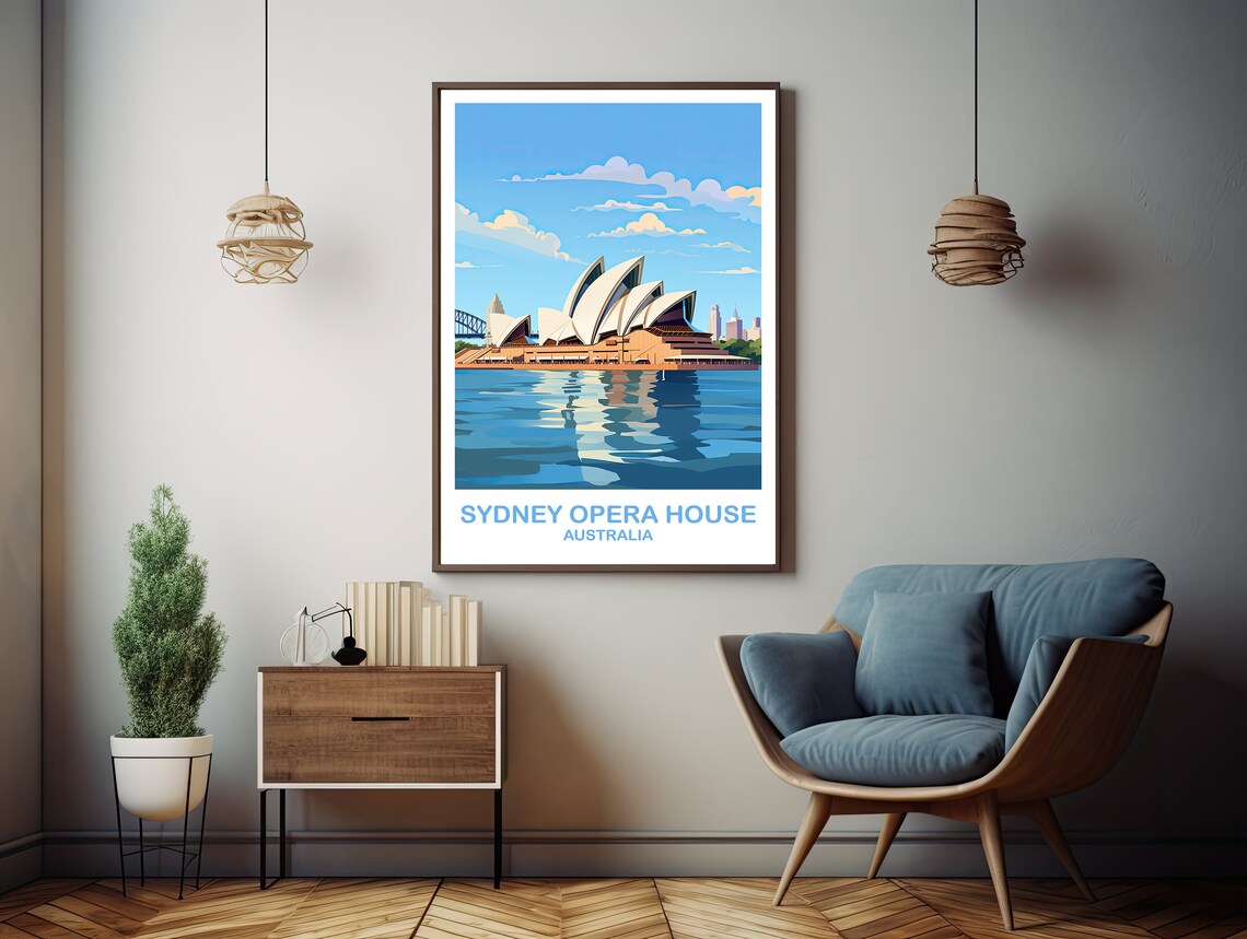 Sydney Opera House Travel Poster, New South Wales - Image 2