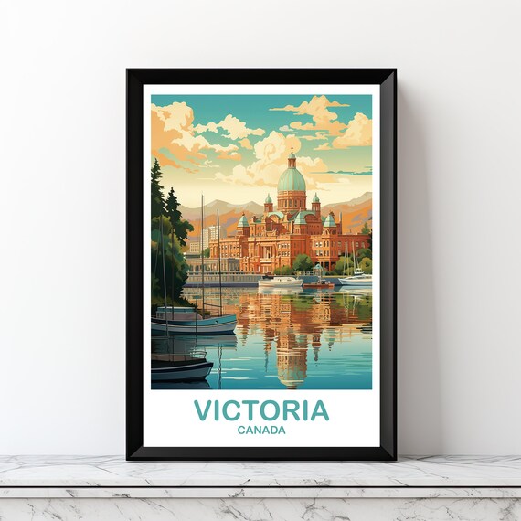 Victoria Canada Inner Harbor Parliament Building Travel Art Poster