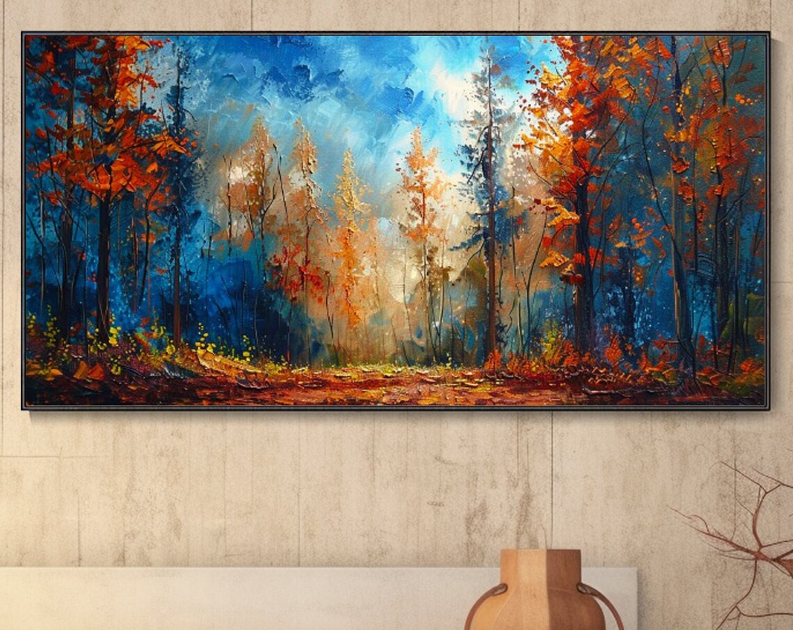 Abstract Forest Light Autumn Oil Painting Art Print