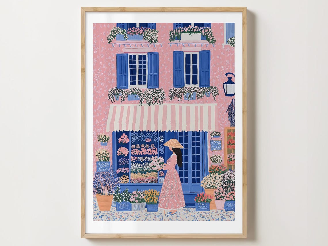 Flower Shop Print Florist Print Garden Shop Flower Market Print Flower Shop Floral Pink Wall Art Spring Wall Art Floral Wall Art 20