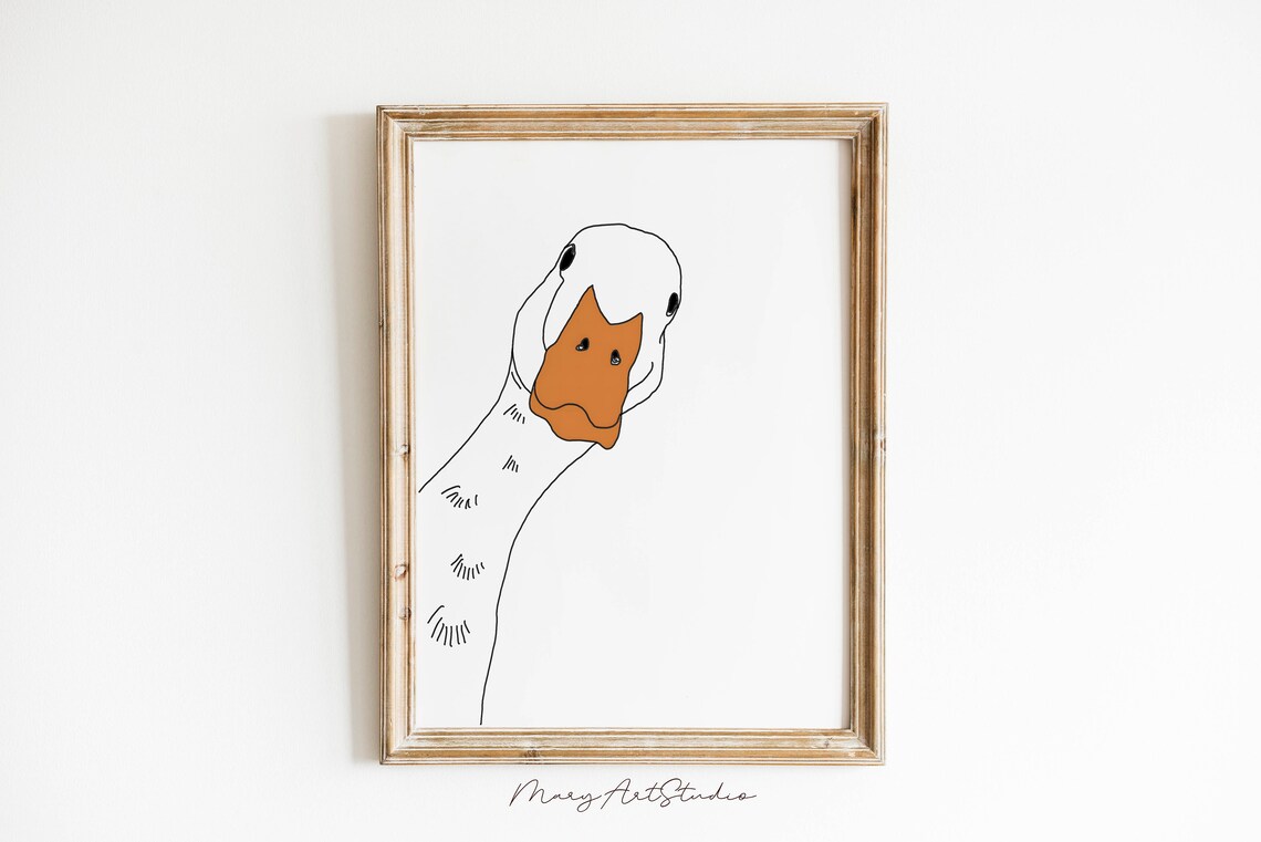 Funny Duck Portrait Bathroom Poster Print