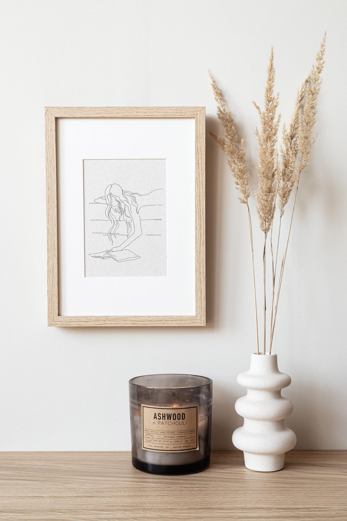 Relaxed Woman Reading in Bed Minimalist Line Art Reader Poster - Image 4