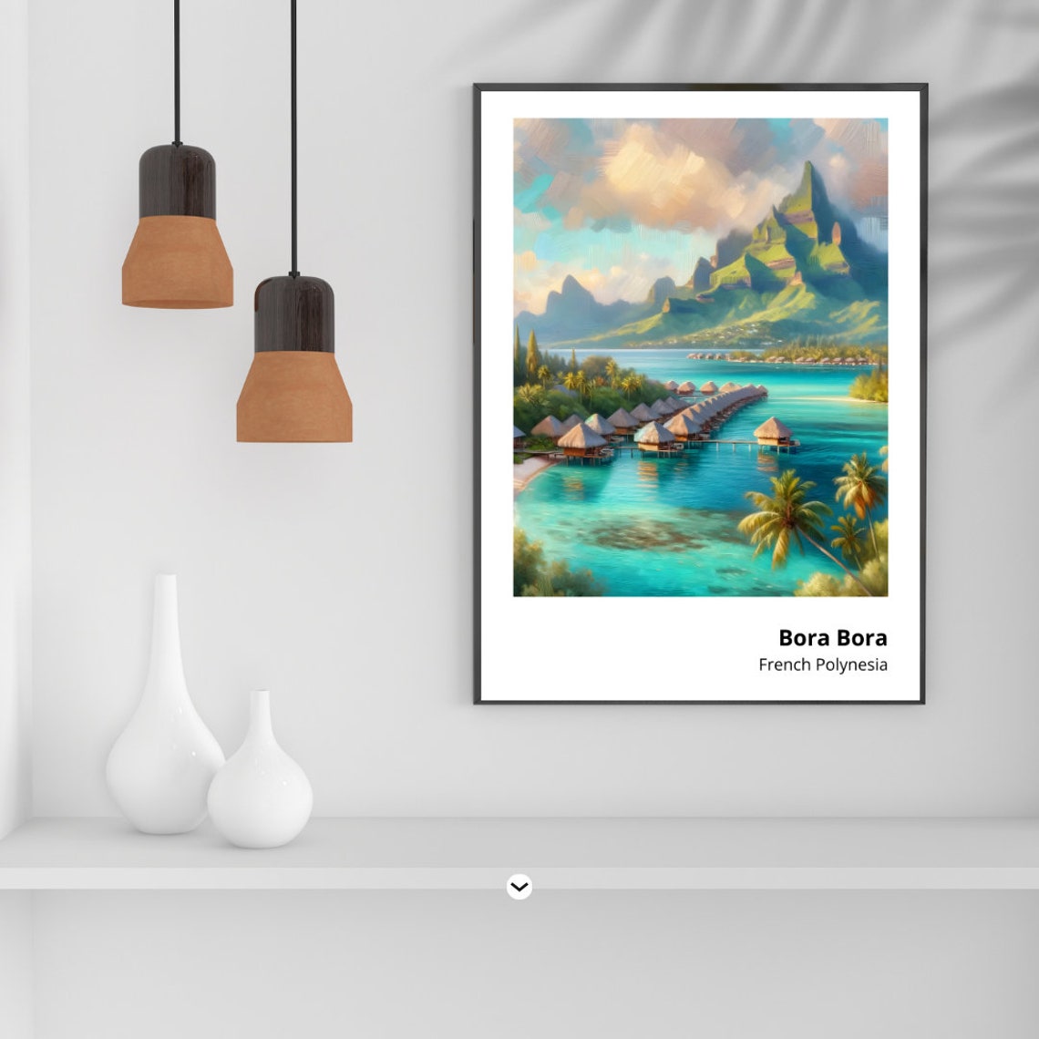 Bora Bora French Polynesia Overwater Bungalows Lagoon View Poster - Image 5