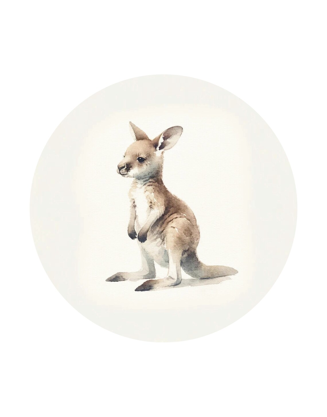 Kangaroo Joey Watercolor Portrait Gentle Outback Nursery Poster - Image 3