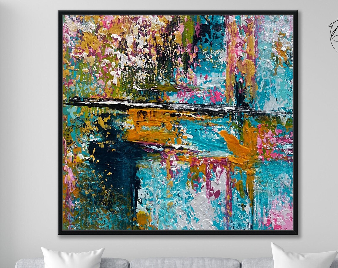 Abstract Painting Art Print, Palette Knife Strokes - Image 4