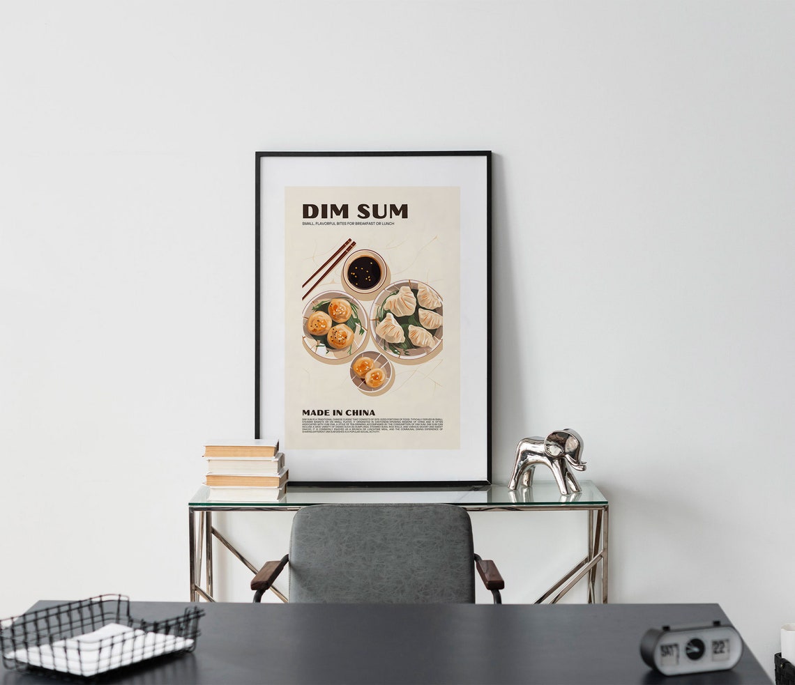 Dim Sum Made In China Dumplings Illustration Kitchen Food Poster - Image 2