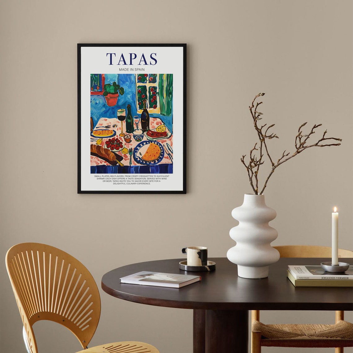 Tapas Made In Spain Colorful Food Table Fiesta Illustration Poster - Image 4