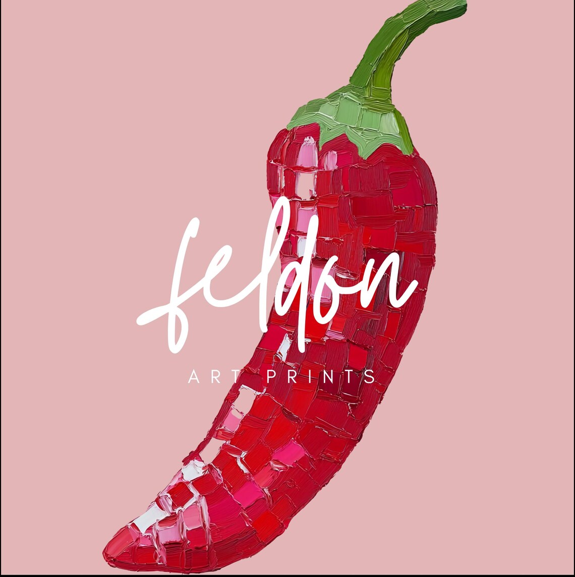 Disco Ball Chili Pepper Pink Glam Retro Kitchen Decor Poster - Image 2
