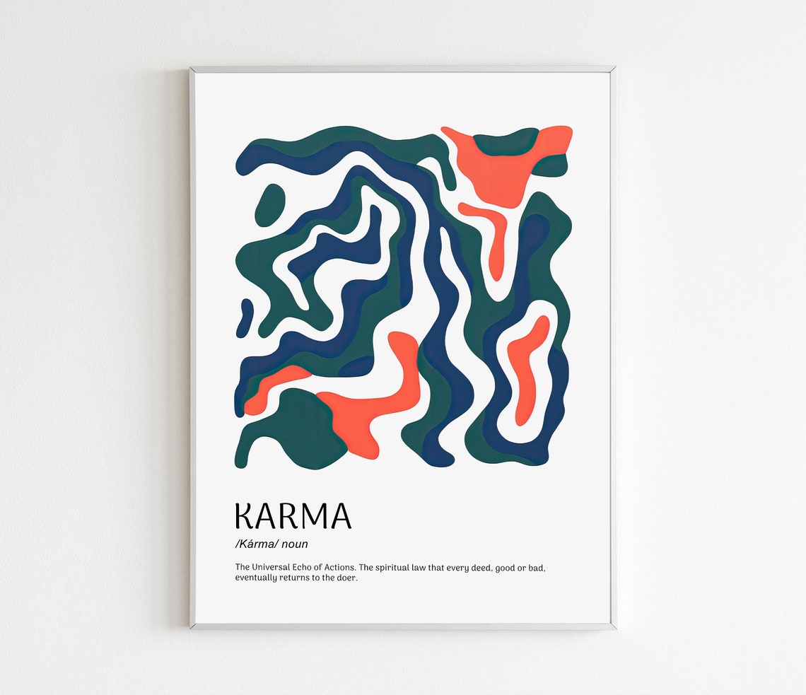 Karma Definition Abstract Art Spiritual Motivational Words Poster