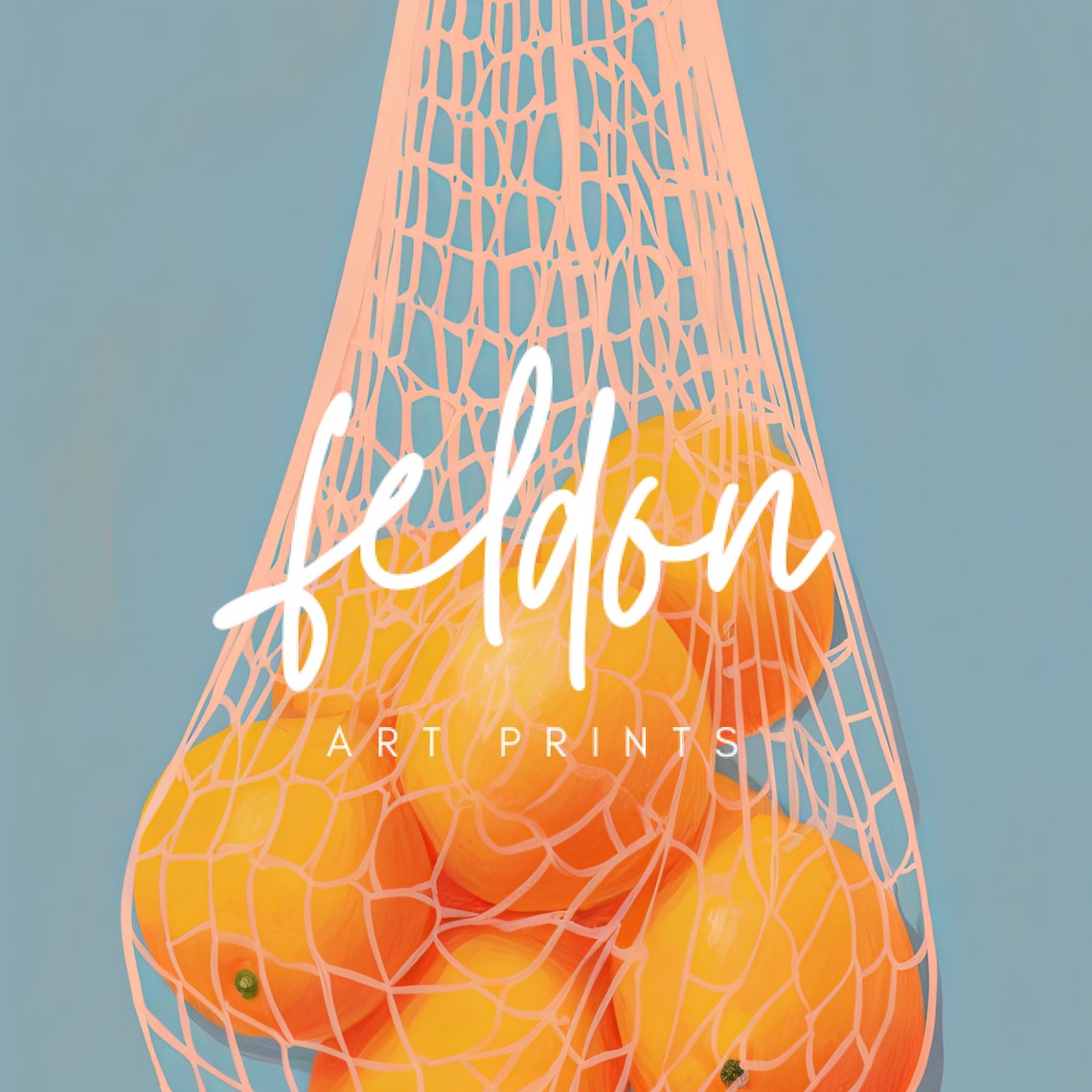 Fresh Oranges In Pink Mesh Market Bag Retro Fruit Pop Art Poster - Image 2