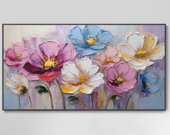 Colorful Floral Botanical Oil-Painting-Style Art Print