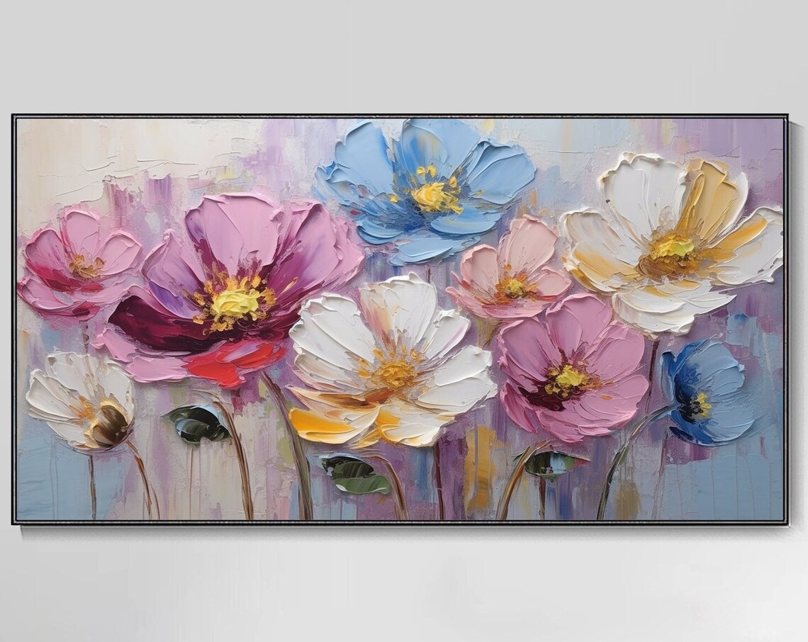 Colorful Floral Botanical Oil-Painting-Style Art Print