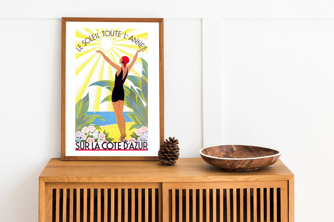 Roger Broders Cote d Azur Sunshine Year Round Art Deco Travel Poster - Image 2