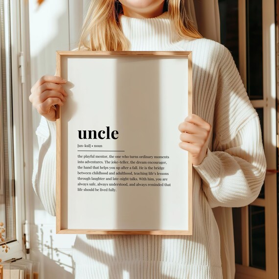 Uncle Definition Print Gift For Uncle Birthday Gift For Him Wall Art Poster From Niece Nephew Meaningful Quote Home Decor Uncle Appreciation