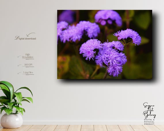Lilac Flower Print Violet Botanical Wall Art