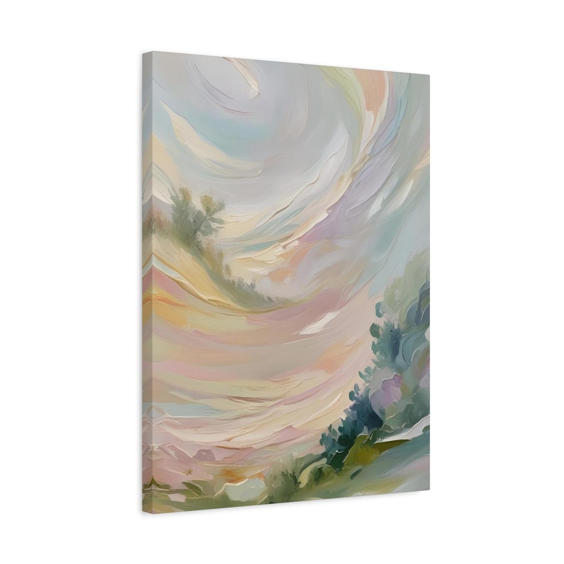 Pastel Swirl Landscape Soft Abstract Nature Hills Whisper Art Poster