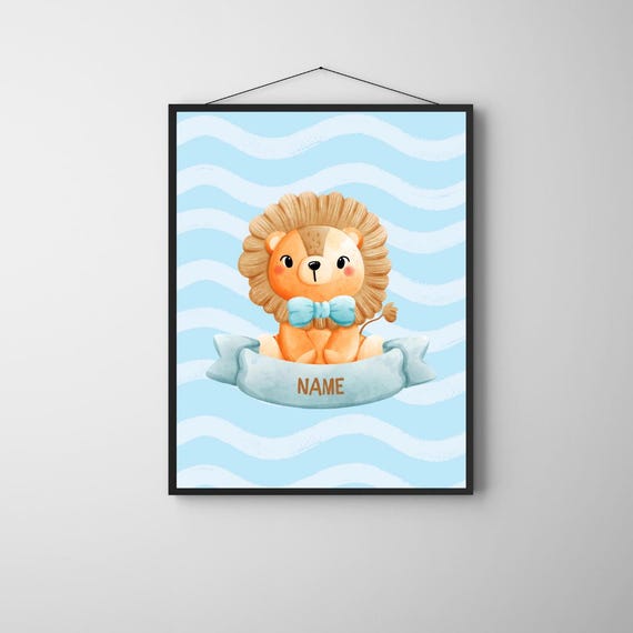 Custom Name Teddy Bear Poster Pink Girl Nursery Wall Art Personalized Baby Room Decor For Kids