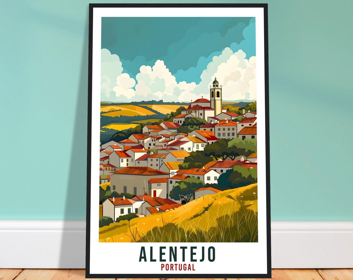 Alentejo Travel Print Portugal Wall Art Wall Hanging Home Dcor Alentejo Gift Portugal Landmark Artwork Gift Portugal Holiday Travel Poster