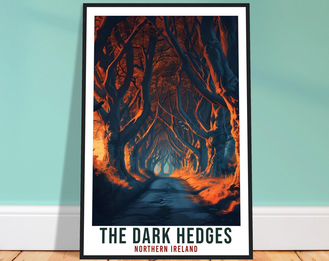 The Dark Hedges Northern Ireland Tree Tunnel Road Moody Art Poster