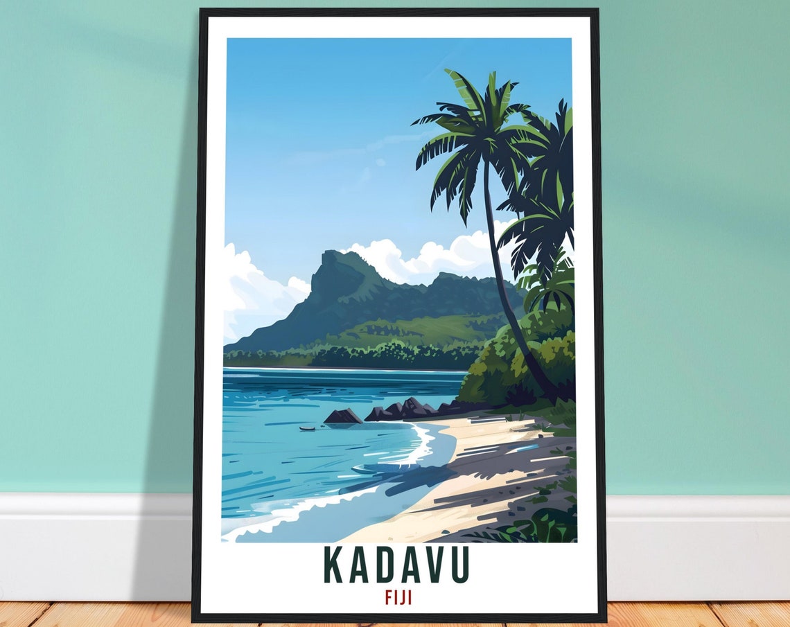 Kadavu Fiji Travel Print Fiji Wall Art Wall Hanging Home Dcor Kadavu Gift Fiji Islands Landmark Artwork Travel Art Fijian Travel Poster