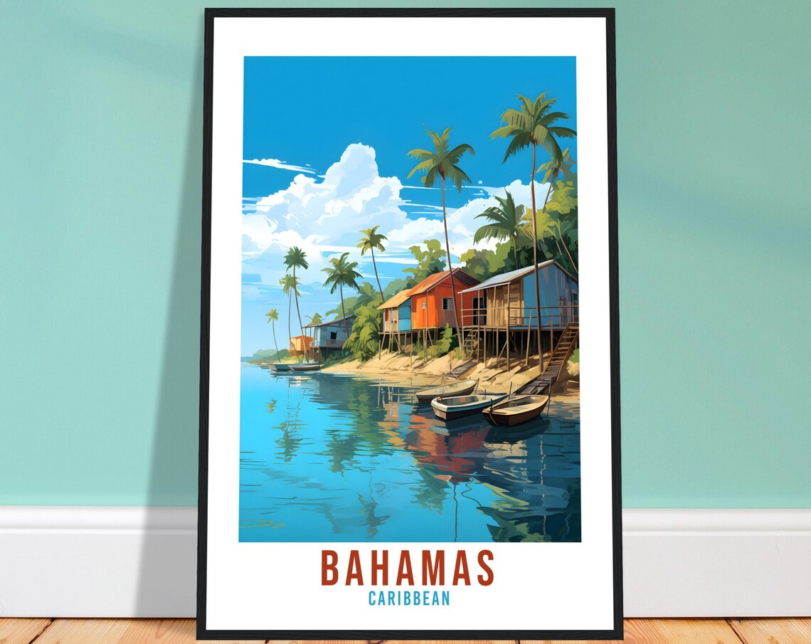 Bahamas Travel Print Wall Art Bahamas Sunset Wall Hanging Home Dcor Caribbean Gift Art Lovers Nassau Travel Poster Bahamas Caribbean Print