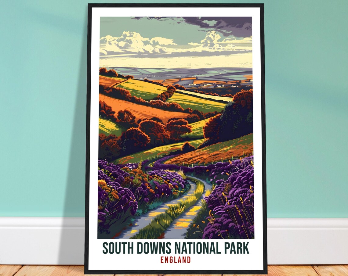 South Downs National Park England Rolling Hills Pathway Poster