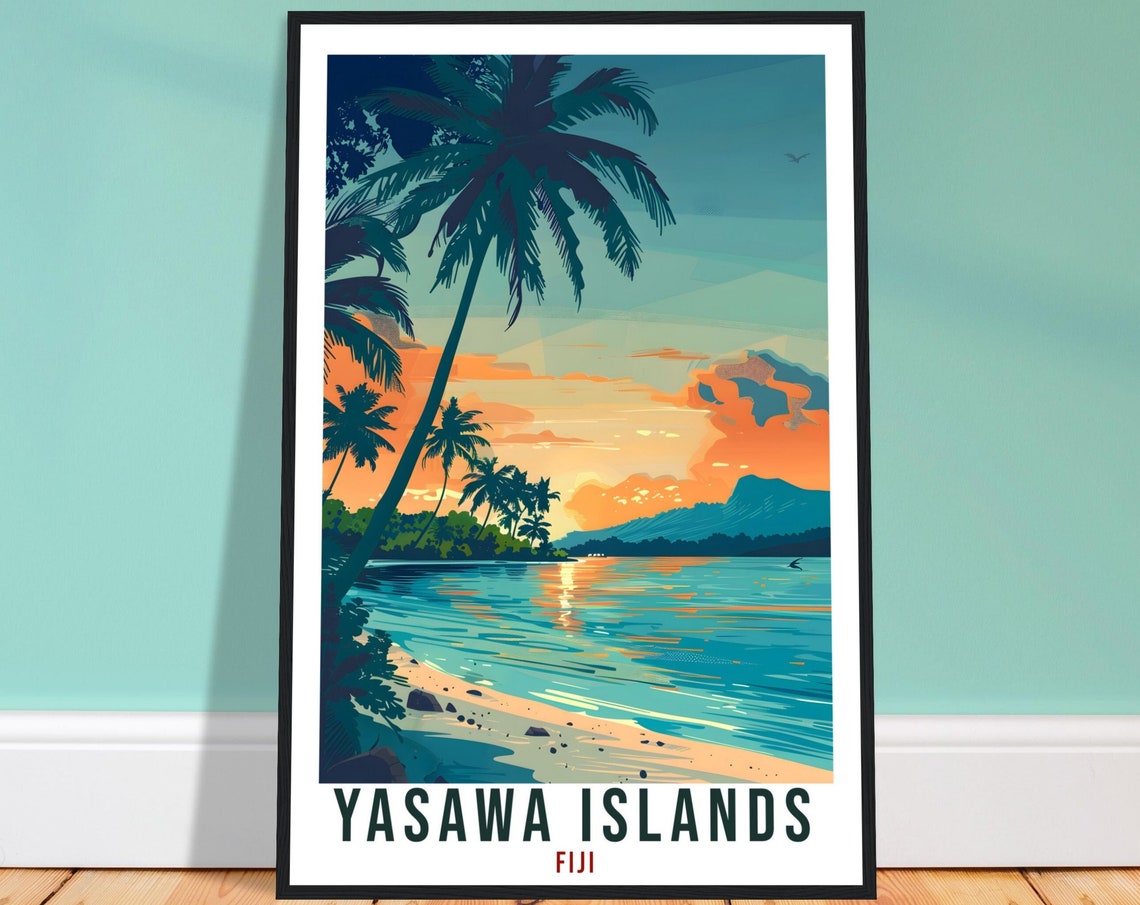 Yasawa Islands Fiji Travel Print Fiji Wall Art Wall Hanging Home Dcor Yasawa Gift Fiji Islands Artwork Travel Art Fijian Travel Poster
