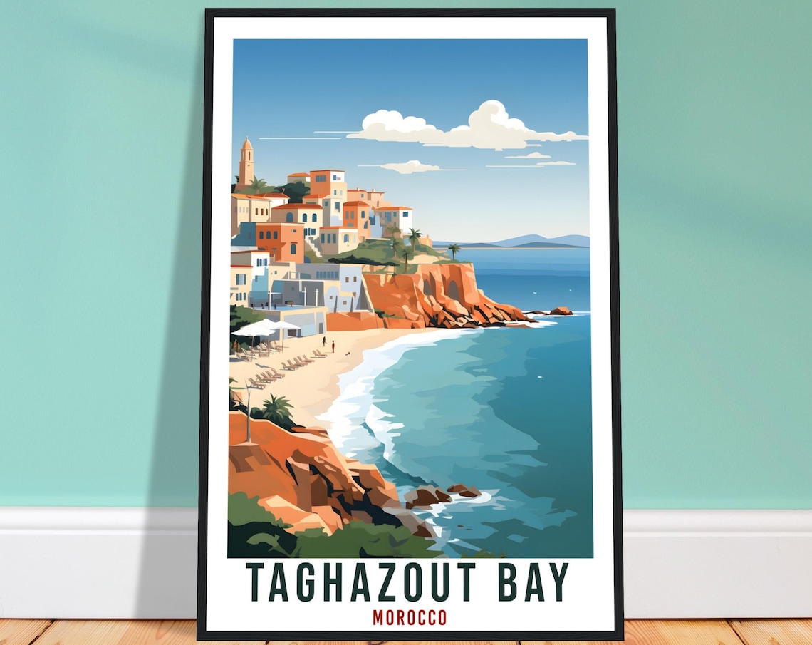 Taghazout Bay Morocco Travel Poster, World Art