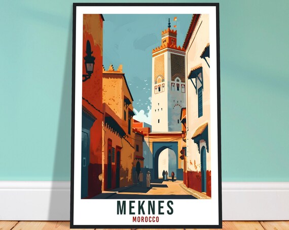 Meknes Morocco Travel Print Meknes Wall Art Wall Hanging Home Dcor Meknes Gift Art Lovers Morocco Artwork Gift Print North African Poster